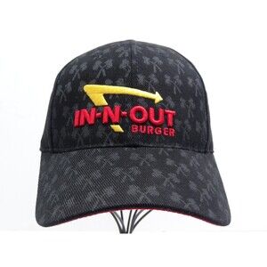 IN-N-OUT BURGER Hat Adjustable One Size 100% Cotton Black